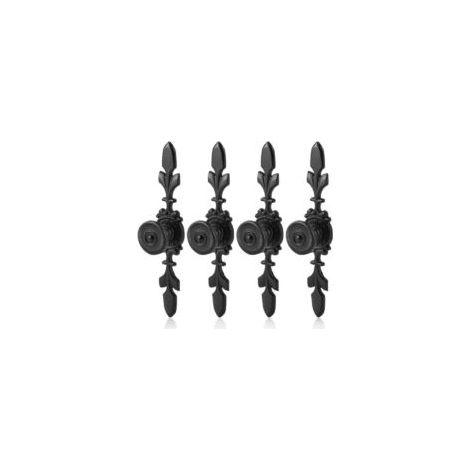 Ensemble de 4 poignées de meuble vintage en aluminium noir (noir) pour portes et tiroirs de meubles au style simple et moderne - Crezuo (1/4)