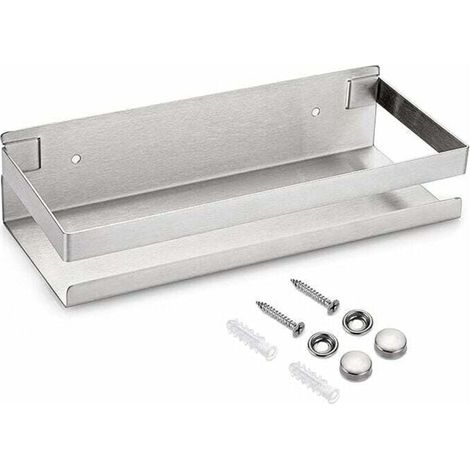étagère de douche suspendre en acier inox panier de cuisine mural pour rangement (Argent,23cm) (1/4)
