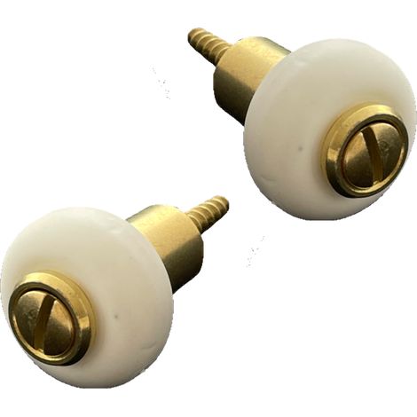 Lot de 2 butoirs acier laitonné avec vis. La bague amortisseur blanche est en élastomère. Diamètre 30mm, hauteur 37mm. MADE IN FRANCE (1/3)