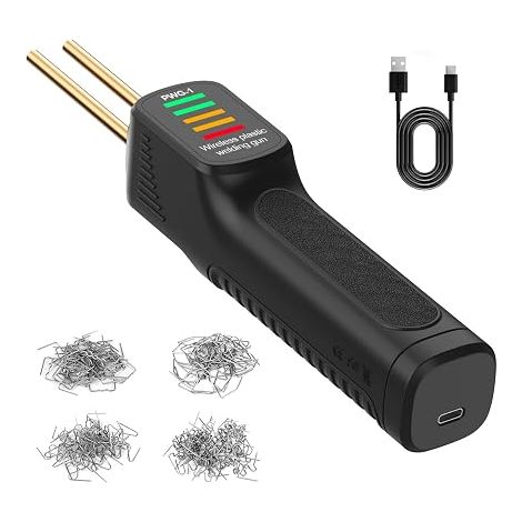 Plastic Welding Kit, Cordless Plastic Welding Kit, Portable Rechargeable with 200 Staples, Mini Portable Welding Machine for Car Bumper Cracks (1/5)