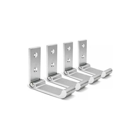 FENOPLASTICAEnsemble de quatre crochets muraux pliables avec support pour casque audio en aluminium réglable (compatible avec toutes les tailles de casque) - Argent (1/4)