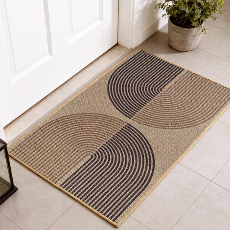 Tapis Entree Interieur et Exterieur,50 x 80 cm Tapis Exterieur antidérapant,Aspect Jute, Antidérapant Tapis Entrée Intérieur pour Intérieur, Entrée, Couloir (1/5)