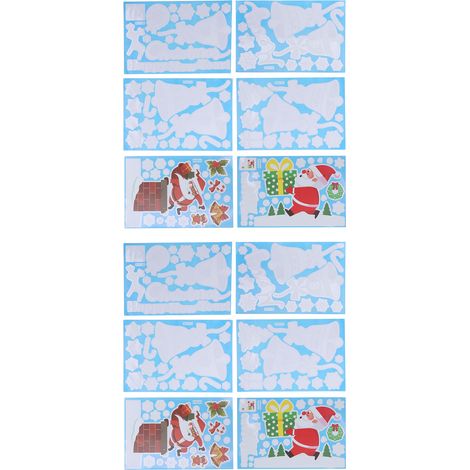 Autocollants De Noël - Motifs Festifs En PVC Réutilisables Sans Colle - Pour Fenêtres Et Vitres - Lot De 12 Pièces (1/5)