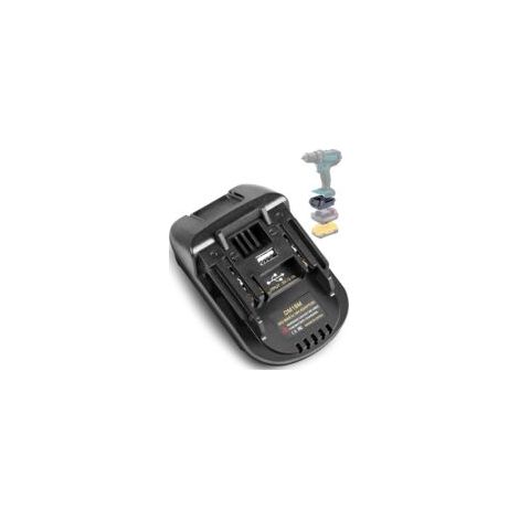DM18M Adaptateur de batterie pour outil de batterie Makita, 18 V, adaptateur TPDL avec port USB, conversion avec batterie Dewalt 20 V et pour batterie Milwaukee M18 18 V vers outil Makita (1/5)