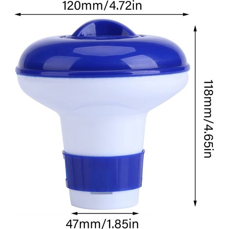 Distributeur flottant de chlore et de brome bleu et blanc pour piscine et spa (1/5)