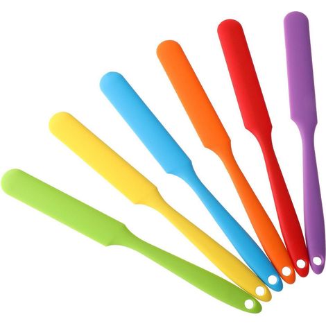 6er Set Silikonspatel, 24,9 cm, lange Griffe, Pastellfarben