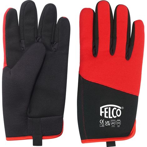 FELCO® 704 Schnittfeste Handschuhe Größe M Rot & Schwarz aus Mischgewebe