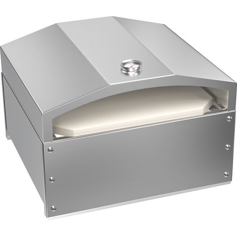 Grille de four à pizza à granulés de bois avec plaque à pizza intégrée en acier inoxydable, emballage individuel, livraison directe disponible, multifonctionnelle. (1/5)