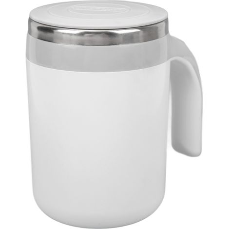Selbstkühlender Edelstahl-Mixbecher für Kaffee und Milch, weiß (1/5)