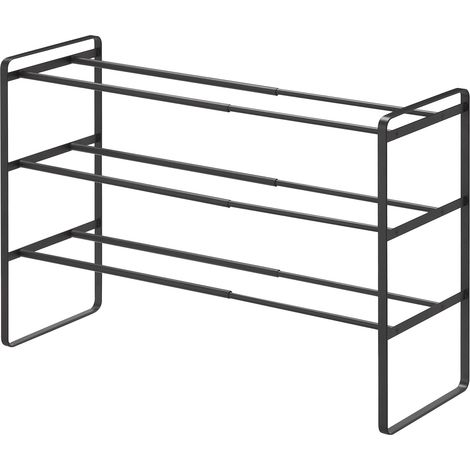 Scaffale per scarpe nero espandibile 3 livelli - L41 cm