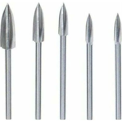 5 Pièces Fraise Outils De Sculpture Gravure Foret Ensemble Bois Carbure Solide Meulage Fraise En Acier Couteau Pour Bricolage Travail Du Bois Sculpture Gravure Et Forage Argent