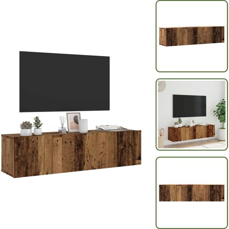 vidaXL Meuble TV mural vieux bois 120x30x30 cm bois d'ingénierie (1/5)