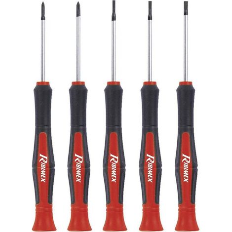 Lot de 5 Tournevis de Précision Aimantés - Embouts Assortis - Pratique et Efficace - Fiable - D-Work