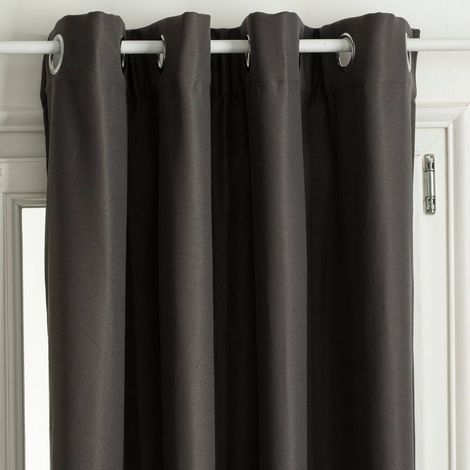 Cortina aislante «Isa» con ojales - gris oscuro 140 x 260 cm - Atmosphera créateur d'intérieur