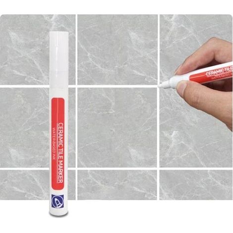 Marqueur à coulis blanc - Stylo de réparation pour joints de carrelage - Nettoyant joints - Accessoire de rénovation (1/5)