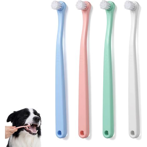 Lot de 4 brosses à dents pour petits chiens et chats – Mini brosse à dents à poils souples pour le nettoyage des dents des chiots (1/5)