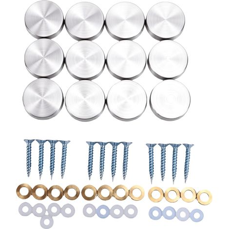 12 clous en acier inoxydable 304 pour la fixation de miroirs et de verres de meubles. (1/5)