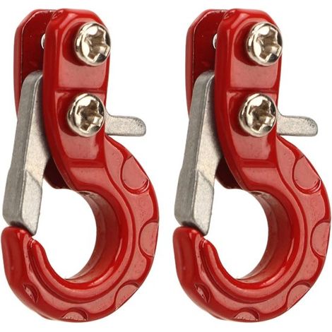 Gancho para cabrestante RC, cadena para remolque RC, acabado fino, 2 piezas, ligero, para coche RC 1/10 (rojo). (1/2)