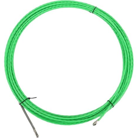 Câble rétractable en Polyester de 15 mètres avec Ressort de Guidage, diamètre 4,2 mm, pour la rétraction de câbles dans des conduits vides (Vert) (1/5)