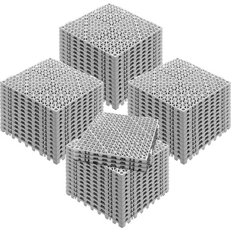 Dalles de drainage modulaires emboîtables, lot de 55 dalles de 30 x 30 cm, en PVC souple, antidérapantes et perforées, idéales pour toilettes, salle de bain, cuisine, piscine et zones humides. Couleur (1/5)