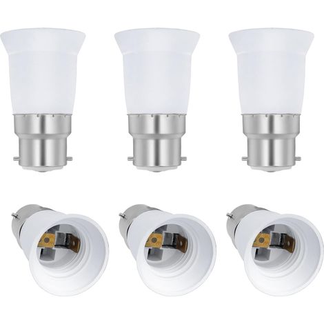 Adaptateur B22 vers E27 - Prise de Conversion pour Ampoule LED - 230 V CA - Montage Vis et Baïonnette - Lot de 6 (1/5)