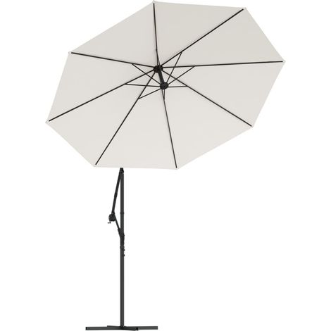 Sombrilla con iluminación LED 300 cm poste metálico arena 020008143