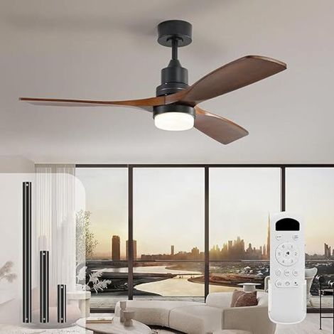 Ventilateur de Plafond Lumière - 6 Vitesses - Moteur Courant Continu Économe en Énergie - 132cm (1/5)
