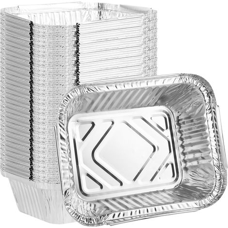 100 Barquette Aluminium, 410 ml, Résistant Chaleur Et Froid, Pour Cuisson Et Conservation, Usage Domestique Et Professionnel (1/5)