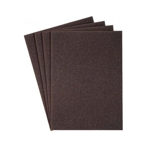 Hojas abrasivas Klingspor KL381J, 230mm x 280mm, grano 320, para lijado fino, pack de 50 unidades, base de tela, ideal para acabados detallados en madera y metal.
