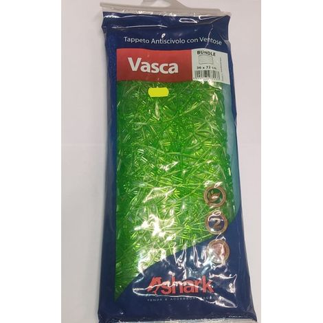 SHARK - TAPPETO ANTISCIVOLO BUNDLE PERVASCA DA BAGNO - CON VENTOSE - COLORE VERDE