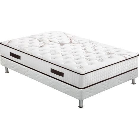 Matelas et sommier tapissier 140x190 Latex - Louxor - Soutien ferme - Made in France (1/5)