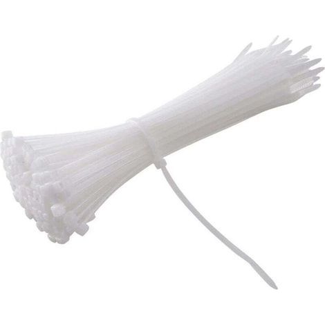 Collier de Serrage Réutilisable Plastique, 200 mm x 3,6 mm, Attache Câble Réutilisables, Serre Câbles Rilsan Nylon, Colliers Serre-Cable 200mm, Noir, Lot de 100 Pièces (1/4)