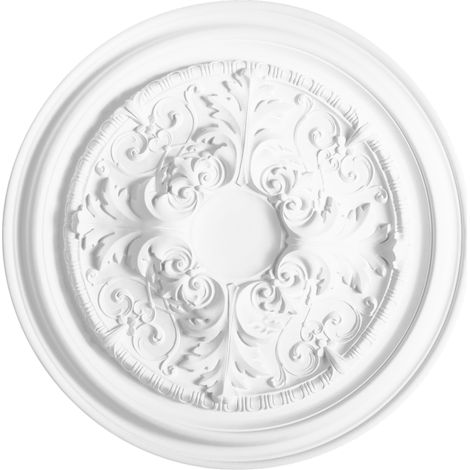 Orac – Rosace de plafond 69,5 cm en polyuréthane – Effet plâtre lisse – Comprend tube de colle – Décoration intérieure moderne (1/4)