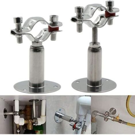 Anneau de fixation murale en acier inoxydable 304 réglable (50–100 mm) pour tubes de 25–27 mm – avec 3 trous de fixation – lot de 2 pièces (1/5)