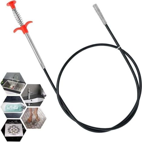 Pince flexible de 160 cm avec griffes pour travailler dans les espaces restreints, furet de plomberie, pour ramasser les cheveux, les déchets et même des objets importants dans les égouts, l'évier et (1/4)