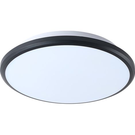 EASYCOMFORT Corps humain induction plafonnier couloir escalier allée lumière 24W lumière blanche diamètre 300mm bord noir (1/4)