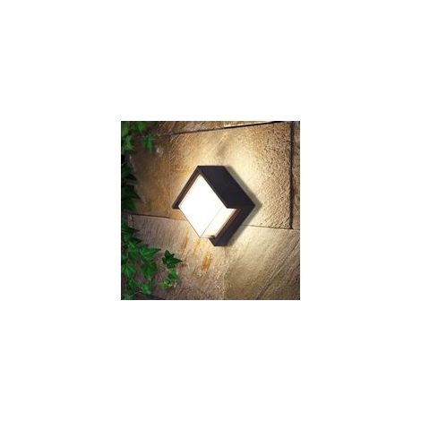 Applique murale LED extérieure moderne 5W étanche IP65 en aluminium anthracite, éclairage décoratif pour cour, jardin, terrasse, allée, patio, villa, couloir, blanc chaud (1/5)