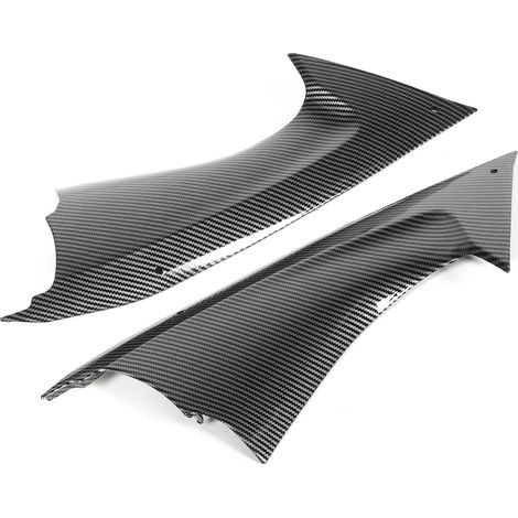 2 pièces de cache de conduit d'air latéral style fibre de carbone, insert de carénage compatible avec Yamaha YZF R6 2008‑2016 (1/5)