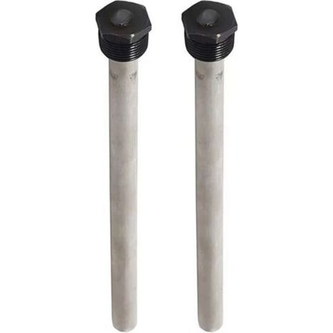 Paquet de 2 tiges d'anode RV pour chauffe-eau, filetage NPT 3/4 ", sûr à utiliser, antirouille, matériau magnésium, argent (1/5)