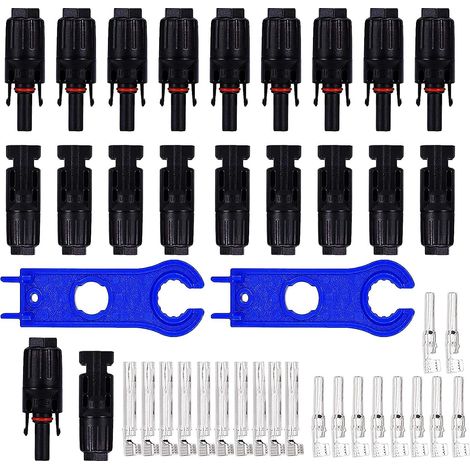 10 paires connecteur Solaire,Connecteur PV,Connecteur Solaire Photovoltaïque,mâle/Femelle, Double Anneaux Joint étanche,pour Photovoltaïque Panneau Solaire Cable Accessoires (1/5)