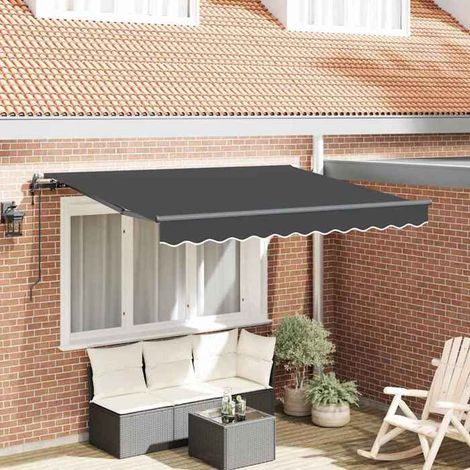 Auvent rétractable - 3329372 - Anthracite - 250 x 200 cm - Aluminium/Polyester (1/5)