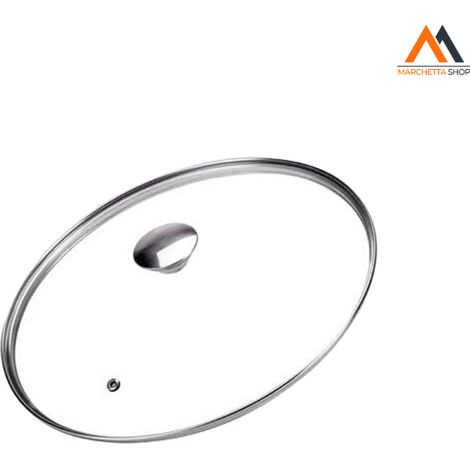 COPERCHIO VETRO E ACCIAIO ‘ALLEGRO INOX’ Ø cm. 24