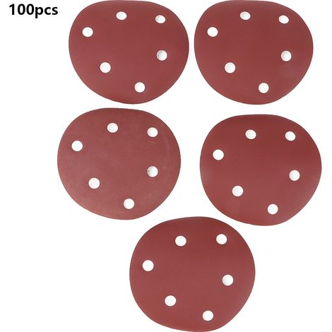 Ortviai Disques Abrasifs Ronds 125 mm (5 pouces) à 6 trous – Grain 320, 100 pièces, pour ponçage et polissage (1/5)