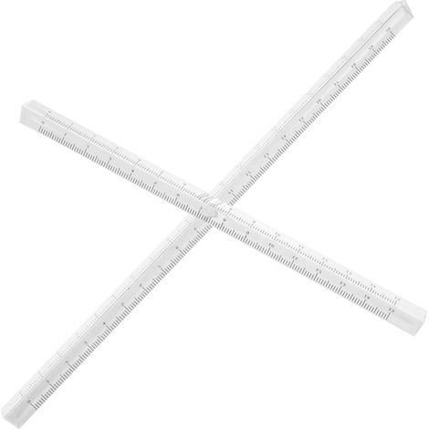 Règle transparente en plastique Veemoon (lot de 2) avec (1/5)