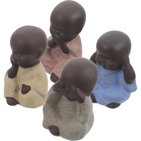 Stück Gartenstatuen aus violettem Mini Mönch Keramikfiguren