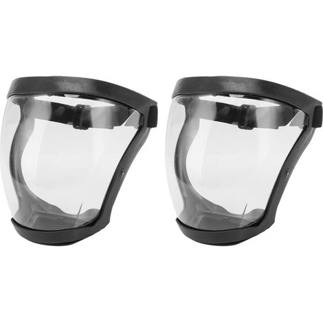 Lot de 2 masques de protection anti-poussière avec élastique de sécurité, réutilisables, avec filtres en coton, transparents, pour adultes, noir et blanc. (1/5)