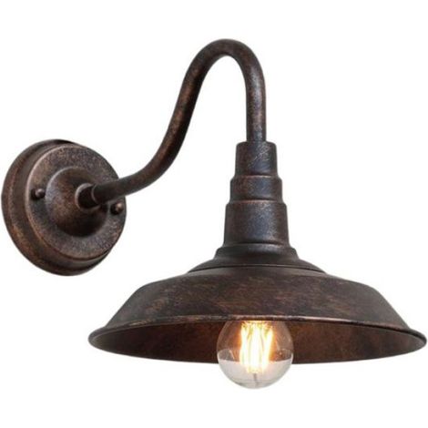 Applique murale vintage métal noir LED rétro couloir cuisine (1/5)