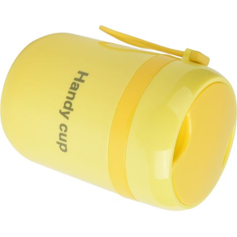 Gobelet à soupe pour enfants en acier inoxydable 304, bol à petit-déjeuner pour écolier, pot de bouillie réchauffable, pot thermos étanche pour employé de bureau, jaune fluo (1/5)
