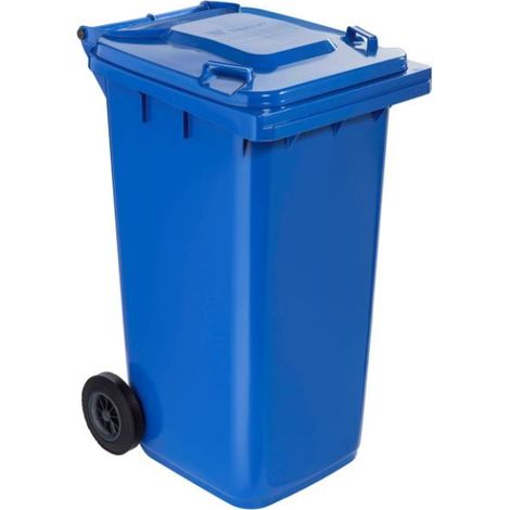 BIDONE QUADRO NETTEZZA URBANA CON RUOTE LT.120  cm.48x57x95h.  blu    ICS