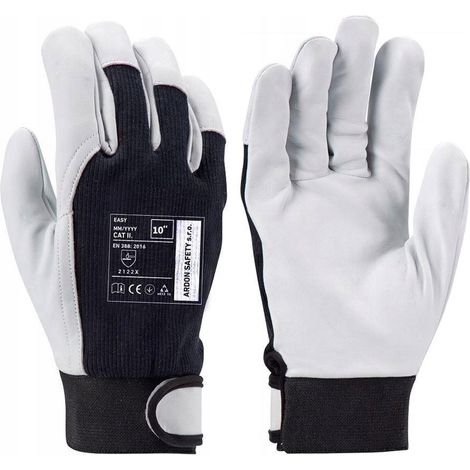 Gants De Travail Ardon Easy, Taille XL 10, Renfort Cuir, Pour Atelier Et Chantier (1/4)